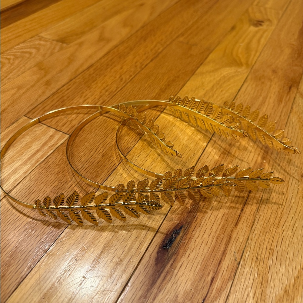 3 GREEK GODDESS GOLD LEAF HAIR BANDS -COSTUME ACCESSORY